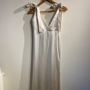 REFORMATION White Silk Slip Dress